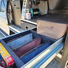 Load image into Gallery viewer, Canvas storage pods in vehicle drawer.
