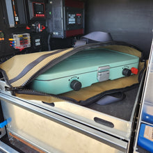 Load image into Gallery viewer, Coleman 2 burner gas burner in canvas bag.