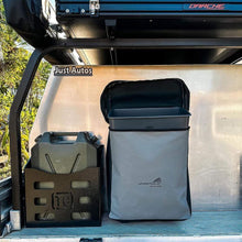 Load image into Gallery viewer, Canvas rubbish trash bin bag on aluminium 4WD canopy.