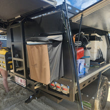 Load image into Gallery viewer, Canvas bin bag canopy mounted.