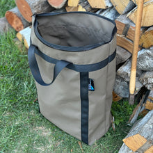 Load image into Gallery viewer, Wood bag for camping made tough.