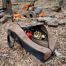 Load image into Gallery viewer, Australian made heavy duty canvas bag for electric and petrol chainsaws.