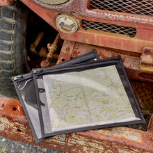 Load image into Gallery viewer, Canvas map pouch with clear cover