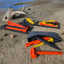 Load image into Gallery viewer, Coloured sand pegs with 4 canvas bags on the beach