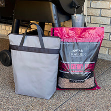 Load image into Gallery viewer, Grey charcoal bag and wood pellets bag