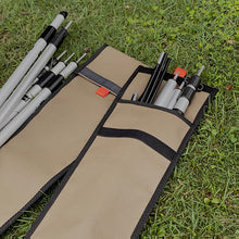 Load image into Gallery viewer, Brown canvas storage bags with tent poles