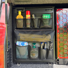 Load image into Gallery viewer, upright fridge door storage system for camping caravanning 