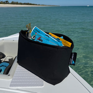 black canvas bag for fishing gear 