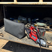 Load image into Gallery viewer, canvas bag for grease guns in truck storage compartment 