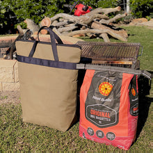 Load image into Gallery viewer, Canvas Charcoal bag next to a bag of heat bead bags