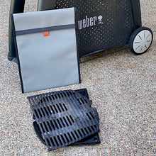 Load image into Gallery viewer, Weber grill with a portable grill grate and cover on a concrete surface