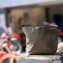 Load image into Gallery viewer, Khaki canvas rope bag with zip closure
