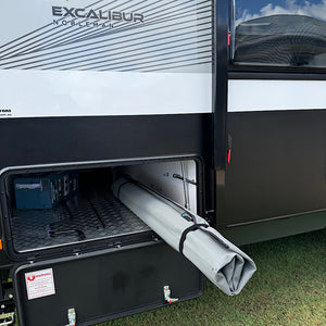 Caravan storage of anti-flap kit.