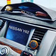 Load image into Gallery viewer, canvas dash bag on Nissan Y62 dash mat