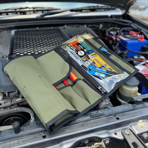 Canvas tool roll for camping and 4wd