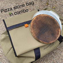 Load image into Gallery viewer, Khaki bag with pizza stone and tray.