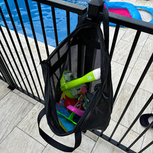 Load image into Gallery viewer, Pool toys draining inside a mesh storage bag 