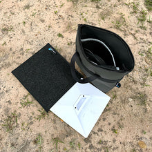 Load image into Gallery viewer, canvas bag for starlink mini dish half in carpet sleeve