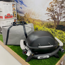 Load image into Gallery viewer, Weber BBQ next to a canvas storage bag