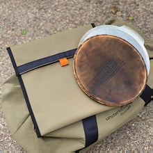 Load image into Gallery viewer, Pizza stone and tray on top of canvas cover