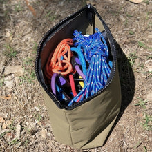 Load image into Gallery viewer, Rope bag with ropes and tie downs inside. Zip open