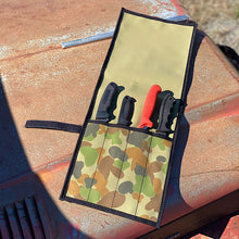 Load image into Gallery viewer, 4 knives inside knife roll