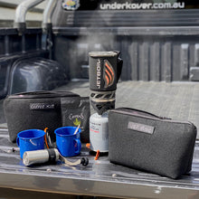 Load image into Gallery viewer, soft bags and Jetboil Flash on car tailgate boiling water