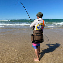 Load image into Gallery viewer, Wading Bag in Use Fishing on beach