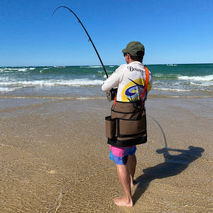 Wading Bag in Use Fishing on beach