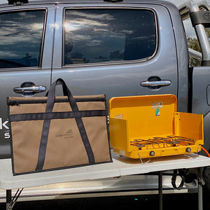 Bag for camping gas cooker. 