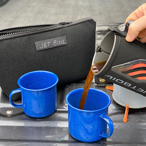 Pouring coffee out of Jetboil 