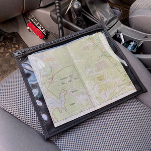 Pouch with map inside