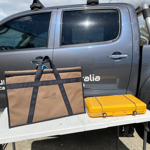 Australian made canvas bag for camping gas burner.